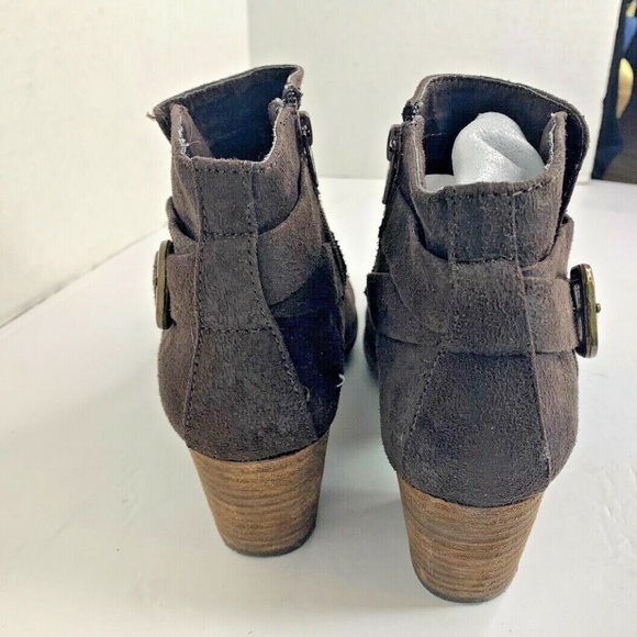 Crown Vintage Womens 7.5 M Faux Leather Brown Boot Ankle Bootie 2.5 in heel  Sid - Picture 5 of 6